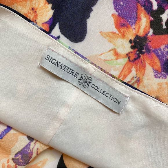 Signature Collection Ruffled Floral Cold-Shoulder Blouse - Size Large - Picture 8 of 8